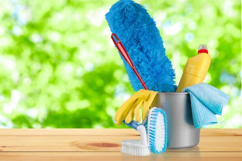 Office cleaners working in a SE23 workplace reception area