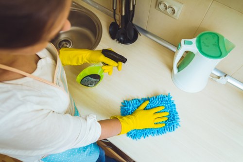 Local cleaning team working after renovation in SE23