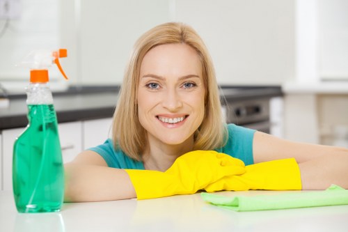 Local cleaner completing a final detailed clean in an SE23 property