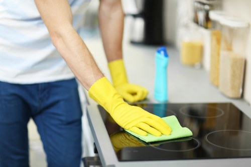 Domestic cleaner working in a SE23 kitchen and bathroom